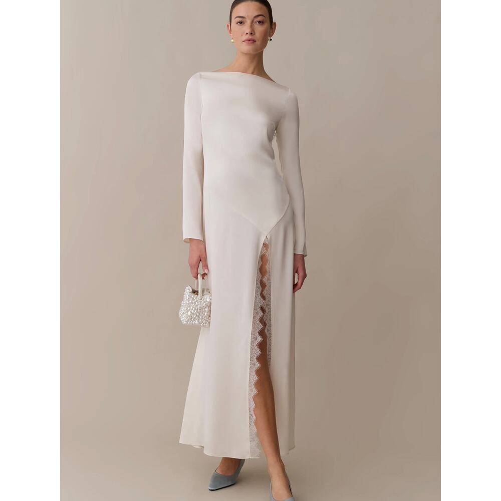 New O.P.T Magdalene Dress satin ivory size M $297 - Picture 2 of 7